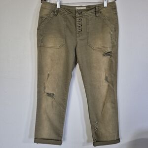 Free People Mountaineer Distressed Casual Roll Cuff Pants Size 8